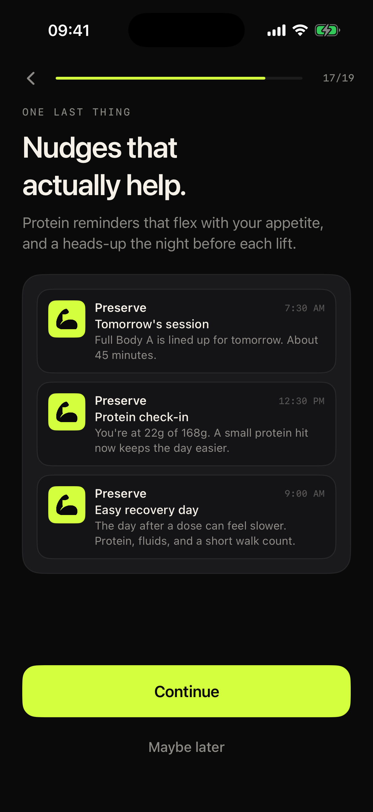 Preserve notifications examples